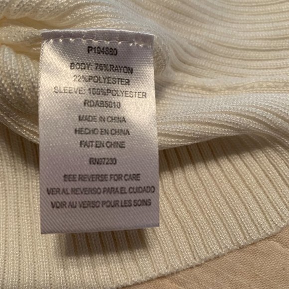 NWT White Sweater Knit Mock Neck Dress, sz Large - Picture 8 of 8